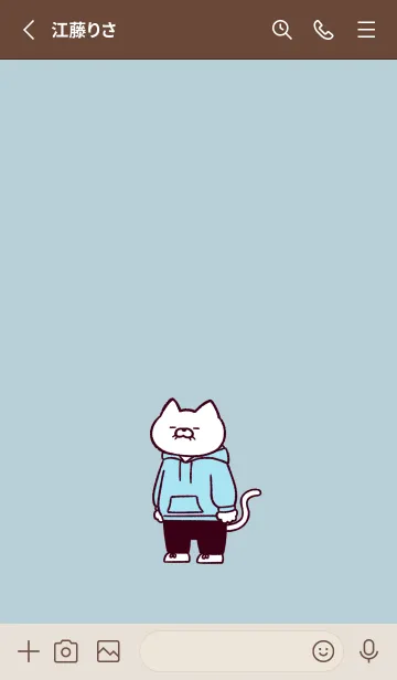 [LINE着せ替え] パーカーにゃん(くすみ06)の画像2