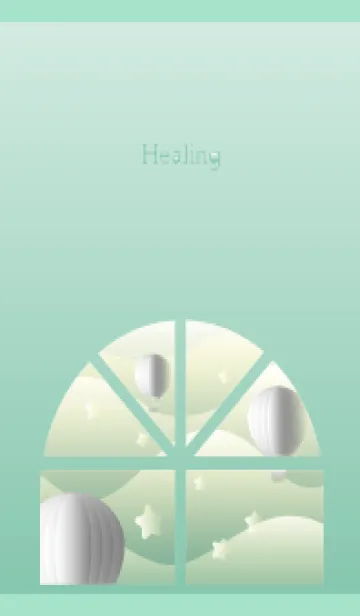 [LINE着せ替え] 窓辺の景色 青緑の画像1