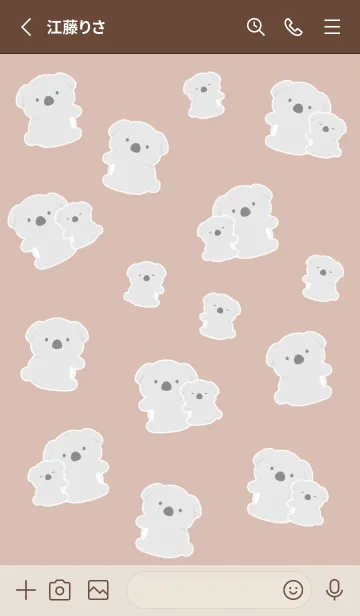 [LINE着せ替え] たくさんコアラ/くすみブラウンの画像2