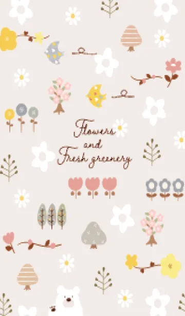 [LINE着せ替え] pinkbrown 花と新緑08_1の画像1