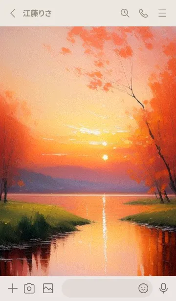 [LINE着せ替え] 下班後の夕日のビーチ 2IB8yの画像2