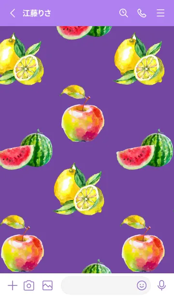 [LINE着せ替え] purple フルーツフルーツフルーツの画像2