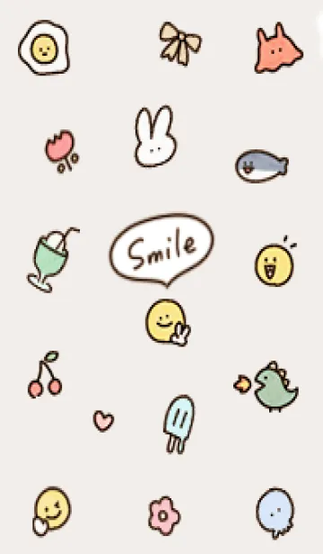 ブラウン simple smile icon03_1の着せ替えメイン画像