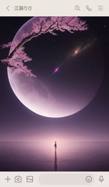 [LINE着せ替え] 夜に満開の桜 DMdf8の画像2