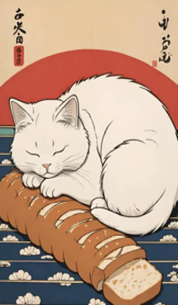 [LINE着せ替え] 浮世絵 ミャオミャオ猫 Cc54F2の画像1