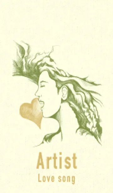 [LINE着せ替え] Artist 愛の歌 草色の画像1