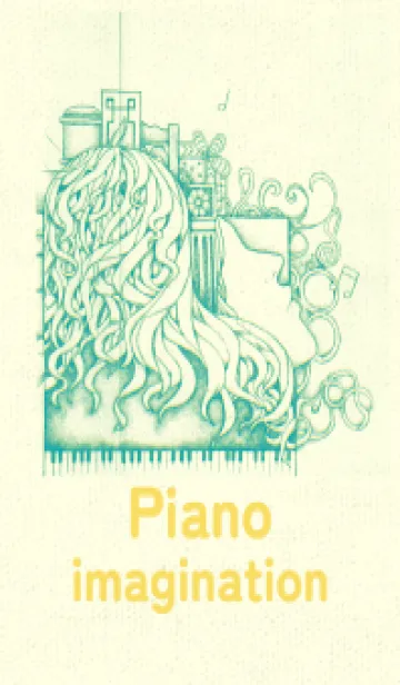 [LINE着せ替え] ピアノとイメージ 浅葱色の画像1