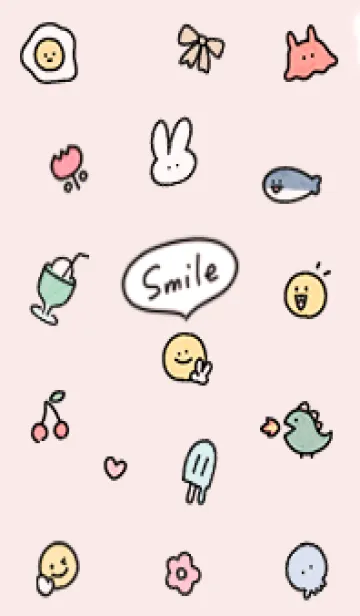 [LINE着せ替え] babypink simple smile icon09_1の画像1