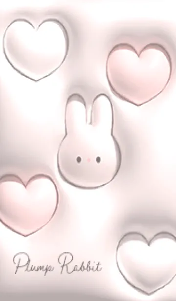 [LINE着せ替え] babypink ふんわりウサギとハート09_1の画像1