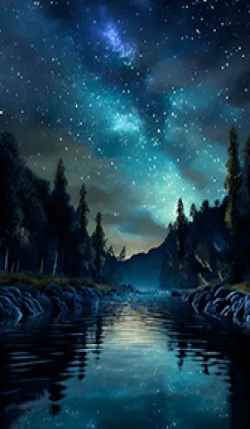 [LINE着せ替え] 綺麗な星空の夜景着せかえ#1084の画像1