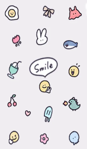 [LINE着せ替え] violet simple smile icon04_1の画像1
