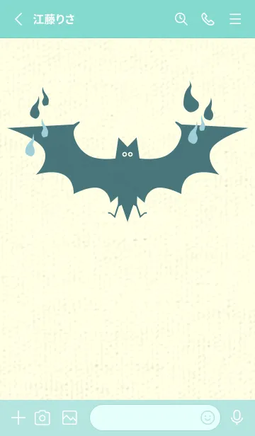 [LINE着せ替え] Yokai-オバケこうもり スプレーグリーンの画像2