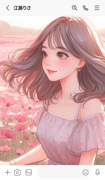 [LINE着せ替え] pink flower garden 8の画像2