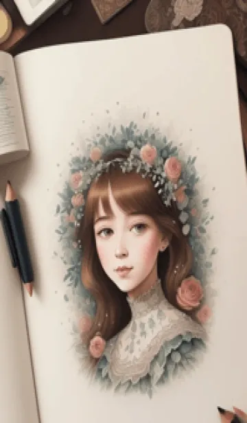 [LINE着せ替え] 古典美女イラスト MAxHjの画像1