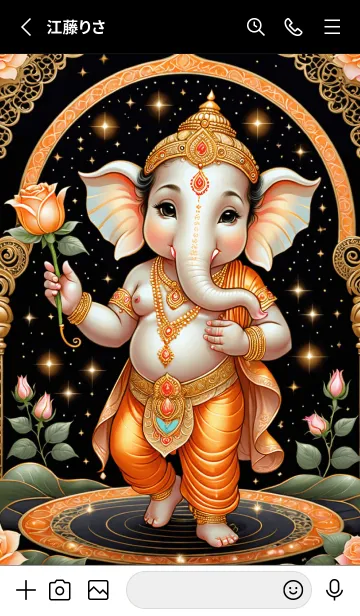 [LINE着せ替え] Orange Ganesha Win lottery & Rich (JP)の画像2