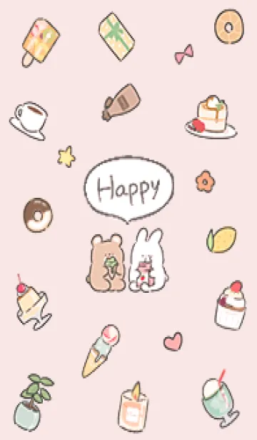 [LINE着せ替え] babypink simple happy icon09_1の画像1