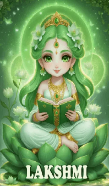 [LINE着せ替え] Lakshmi, green color, wealth(JP)の画像1