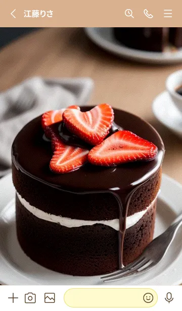[LINE着せ替え] コーヒーイチゴチョコケーキ gGssuの画像2