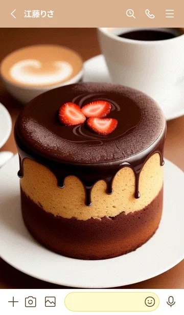 [LINE着せ替え] コーヒーイチゴチョコケーキ vCdc0の画像2