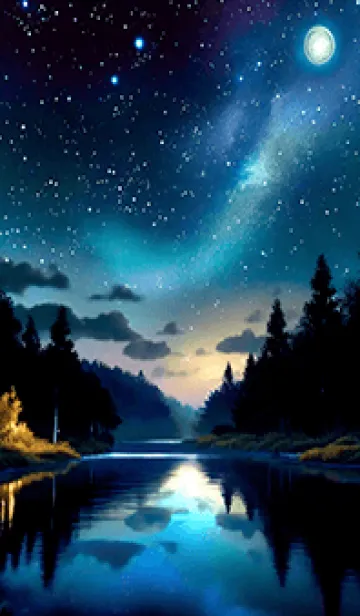 [LINE着せ替え] 綺麗な星空の夜景着せかえ#1090の画像1