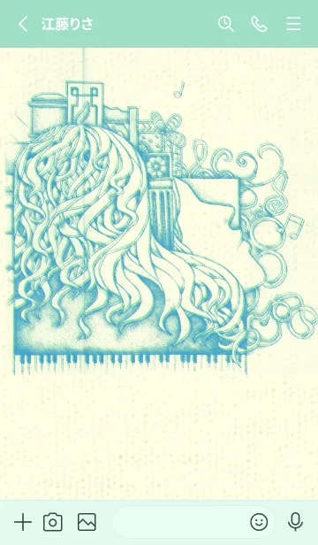 [LINE着せ替え] ピアノとイメージ 露草の画像2