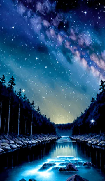 [LINE着せ替え] 綺麗な星空の夜景着せかえ#1092の画像1