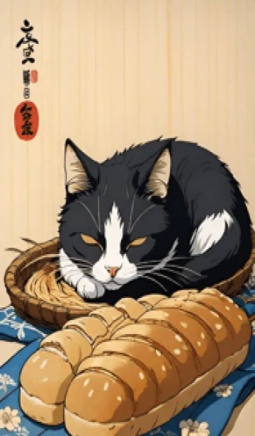 [LINE着せ替え] 浮世絵 ミャオミャオ猫 7d39B1の画像1