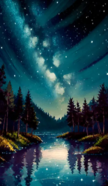 [LINE着せ替え] 綺麗な星空の夜景着せかえ#1093の画像1