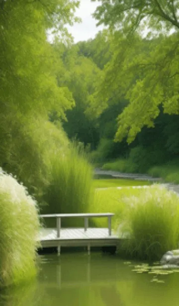 [LINE着せ替え] 春の静かな湖畔の森 AYg9Qの画像1