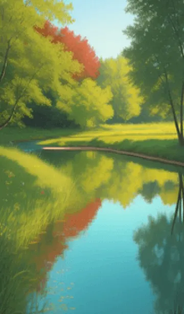 [LINE着せ替え] 春の静かな湖畔の森 JY1ovの画像1