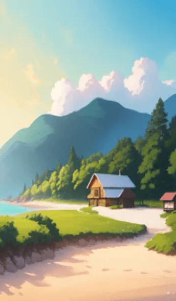 [LINE着せ替え] 海辺のバケーションコテージ QGLUeの画像1