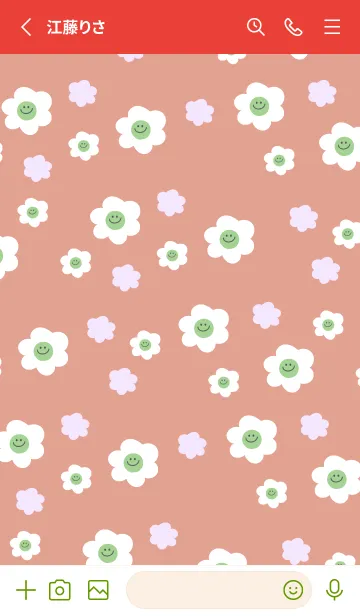 [LINE着せ替え] ミニ スマイル フラワーズ 18の画像2