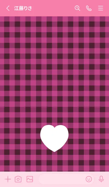 [LINE着せ替え] ハート ギンガムチェック .25の画像2