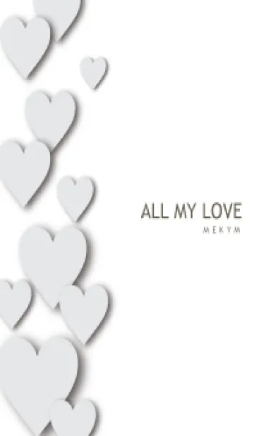 [LINE着せ替え] ALL MY LOVE-WHITE GRAY HEART 29の画像1