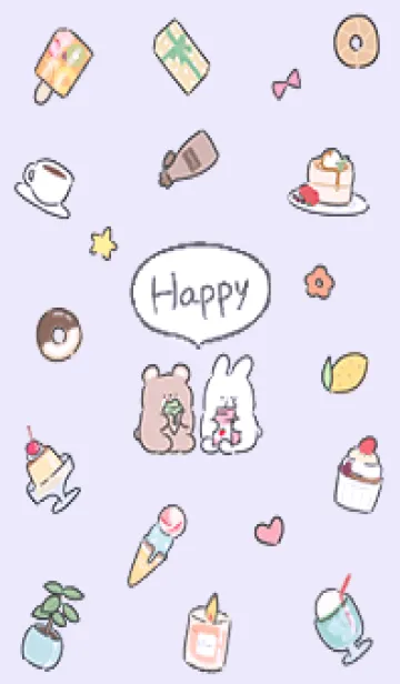 [LINE着せ替え] purple simple happy icon13_1の画像1
