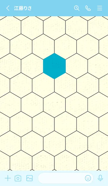 [LINE着せ替え] 六角形のきせかえ ターコイズブルーの画像2