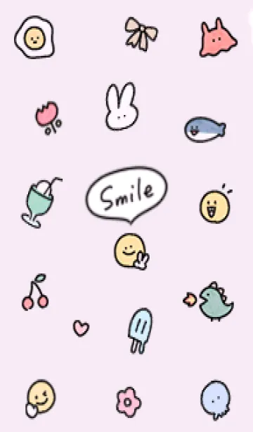[LINE着せ替え] pinkpurple simple smile icon11_1の画像1