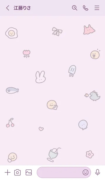 [LINE着せ替え] pinkpurple simple smile icon11_1の画像2