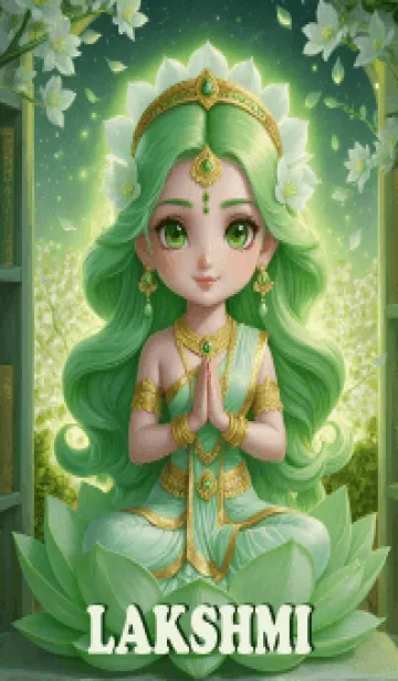 [LINE着せ替え] Lakshmi, green, brings wealth(JP)の画像1