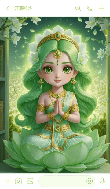 [LINE着せ替え] Lakshmi, green, brings wealth(JP)の画像2
