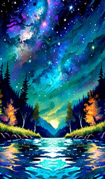 [LINE着せ替え] 綺麗な星空の夜景着せかえ#1118の画像1