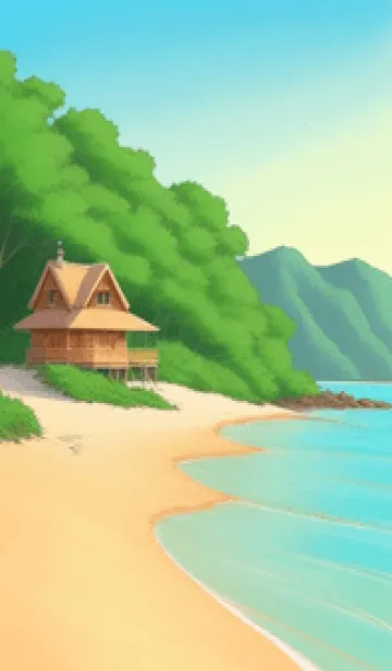 [LINE着せ替え] 海辺のバケーションコテージ gQAdhの画像1