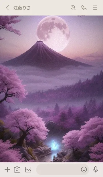[LINE着せ替え] 夜に満開の桜 iZUJZの画像2