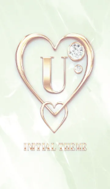 [LINE着せ替え] 【 U 】 Heart Charm & Initial - Greenの画像1