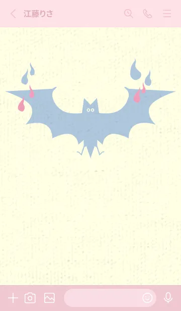 [LINE着せ替え] Yokai-オバケこうもり フクシャピンクの画像2