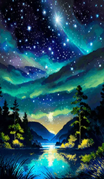 [LINE着せ替え] 綺麗な星空の夜景着せかえ#1104の画像1