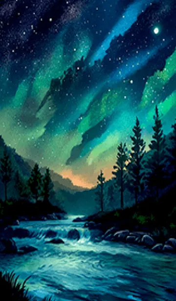 [LINE着せ替え] 綺麗な星空の夜景着せかえ#1105の画像1