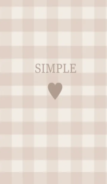 [LINE着せ替え] SIMPLE HEART :check beigebrownの画像1