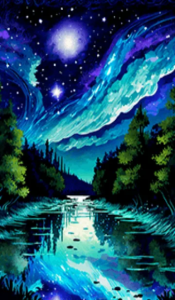 [LINE着せ替え] 綺麗な星空の夜景着せかえ#1108の画像1