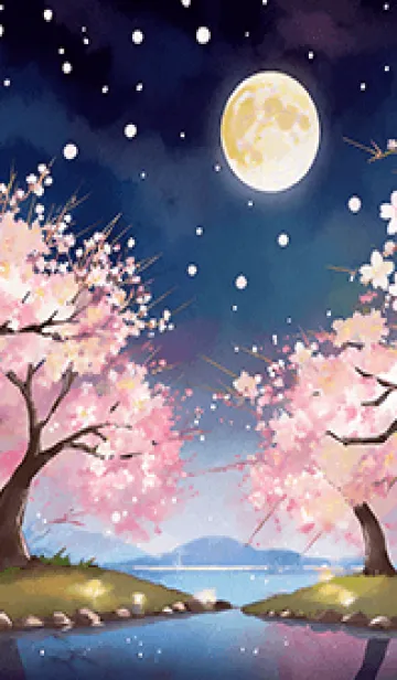 [LINE着せ替え] 美しい夜桜の着せかえ#951の画像1